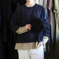 コットン裏毛ボックスプルオーバー Black