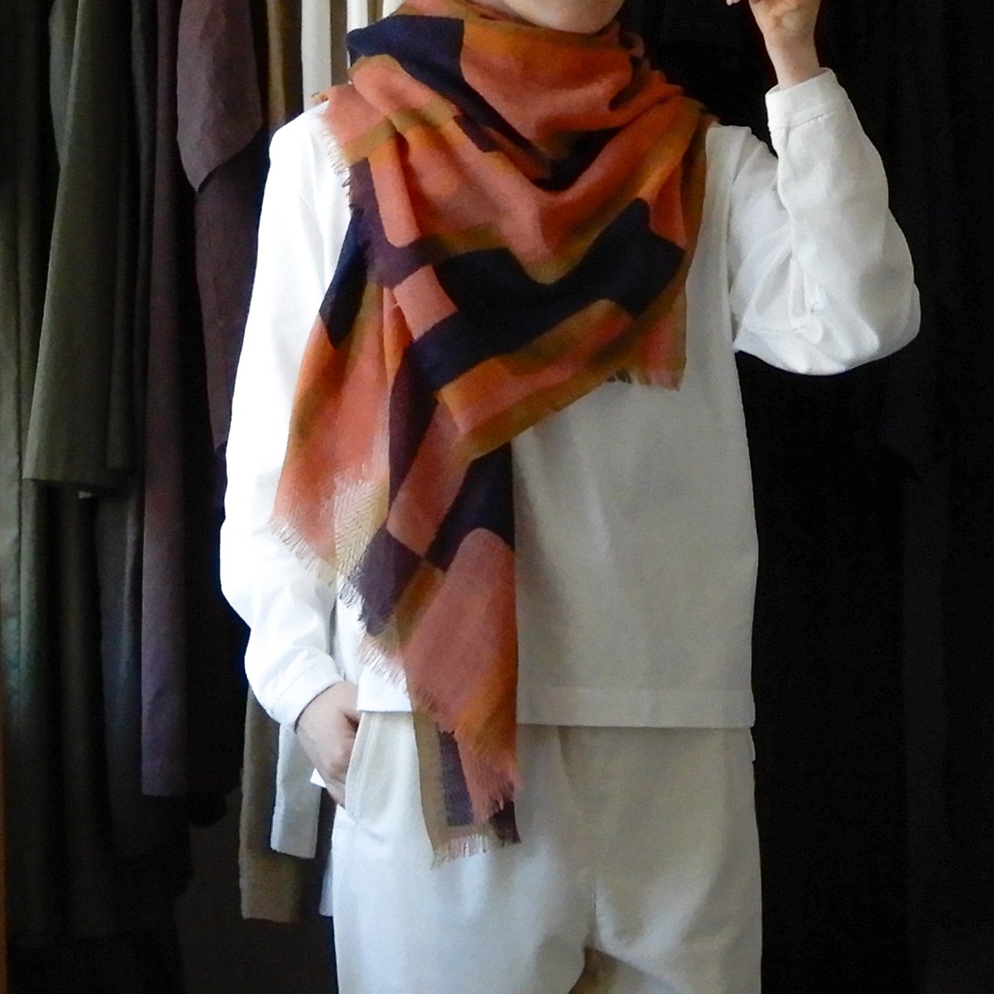 ウールフォレストショール Brown