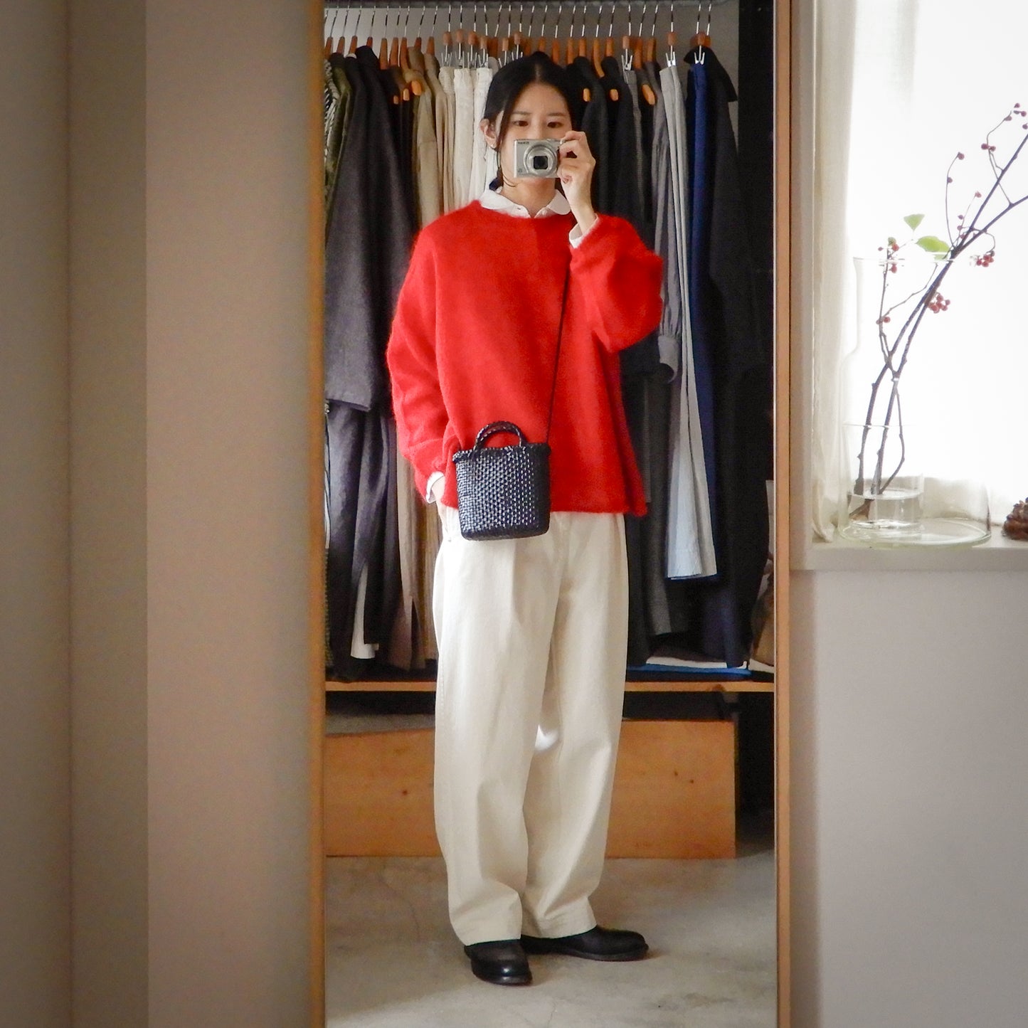 キッドモヘアリラックスニット Red