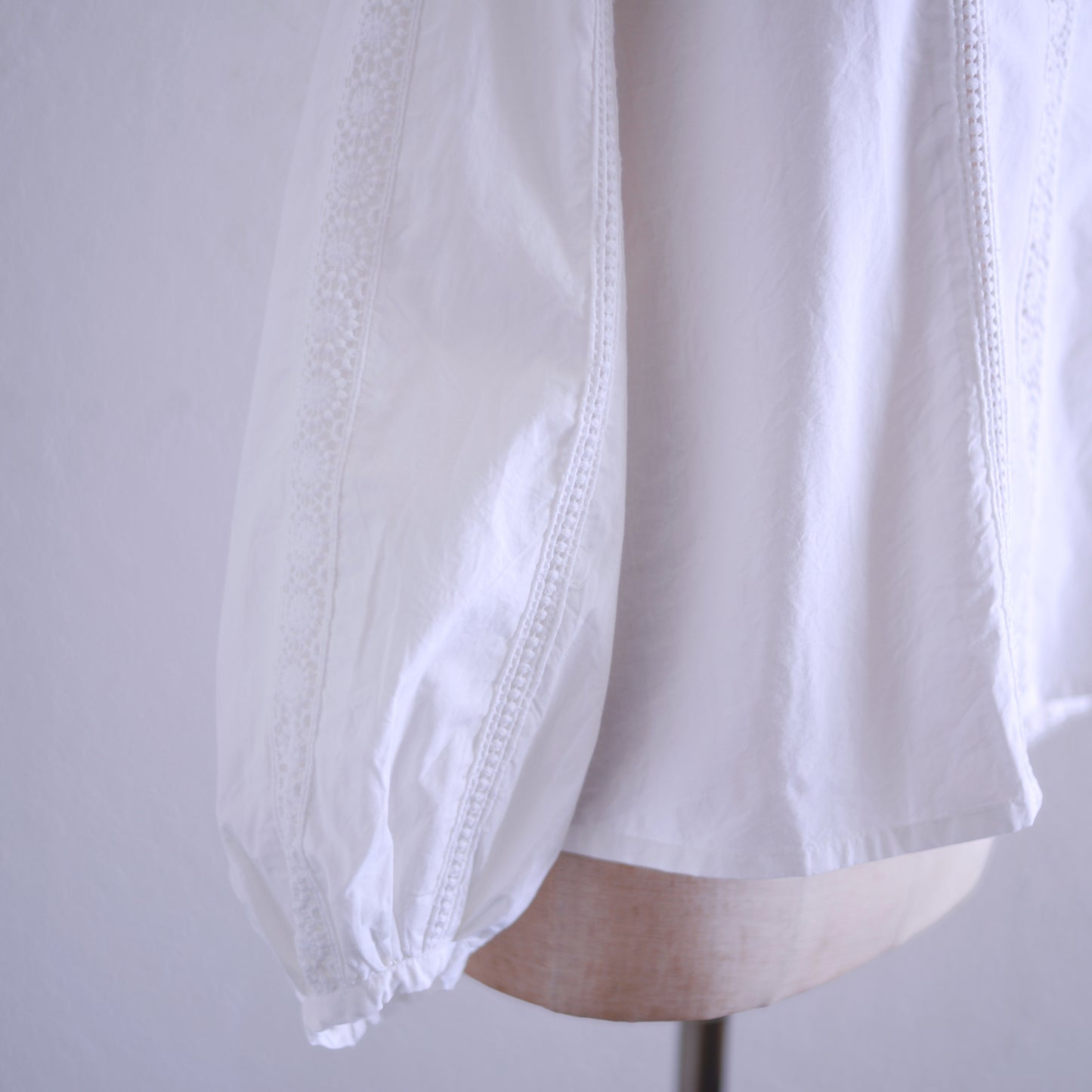 コットンスタンドレースブラウス Off White