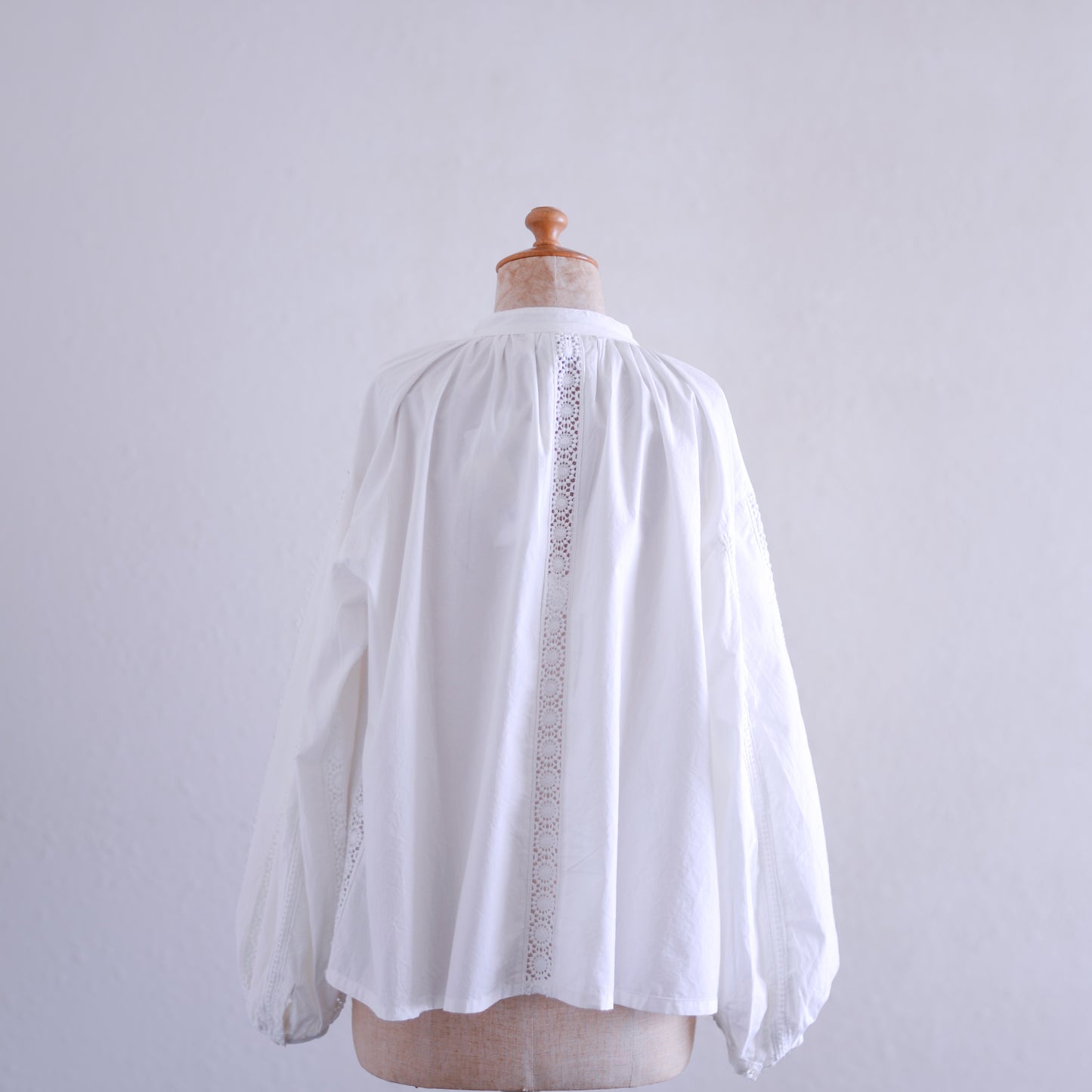 コットンスタンドレースブラウス Off White